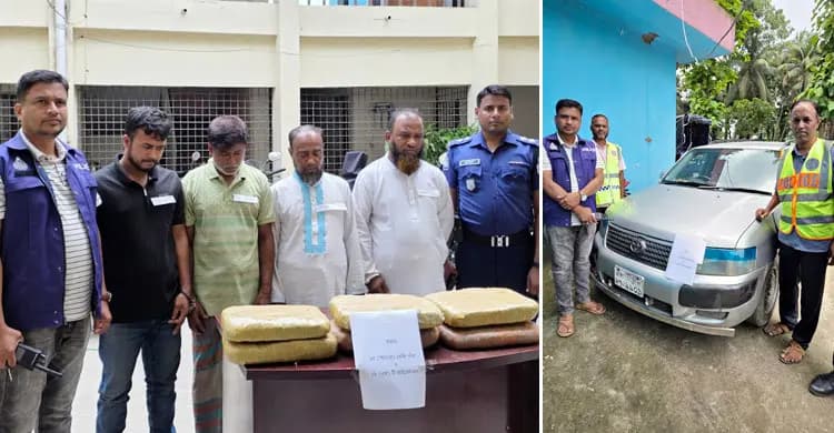 প্রাইভেটকারের গোপন চেম্বারে মিললো ১৫ কেজি গাঁজা